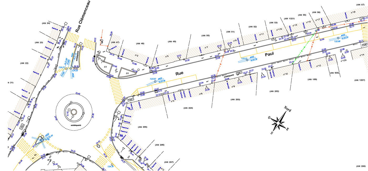 valtopo topographie extrait plan topo corps de rue